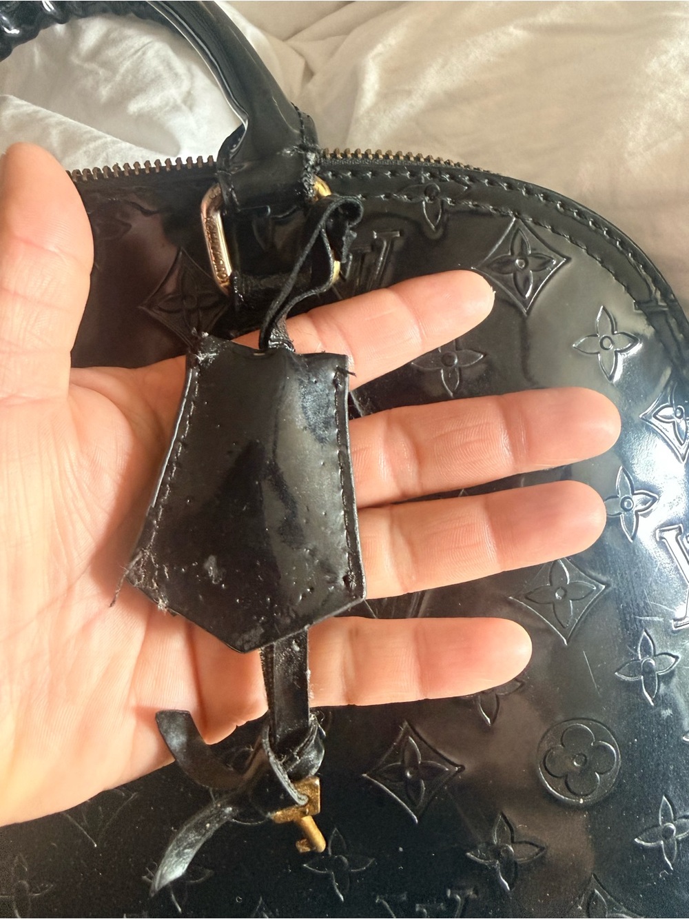 Louis Vuitton Black Vernis Alma Satchel with Gold Hardware READ PLEASE NO RETURN - Picture 11 of 14